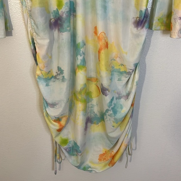 Bar III Nicole Williams English tie dye midi/mini dress Women’s size 1X bodycon - Picture 4 of 9